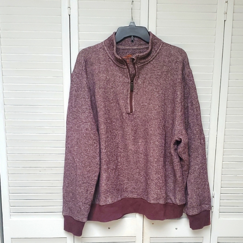Northwest Territory Men's Burgundy Zip-Up Fleece Pullover Top Size XL
